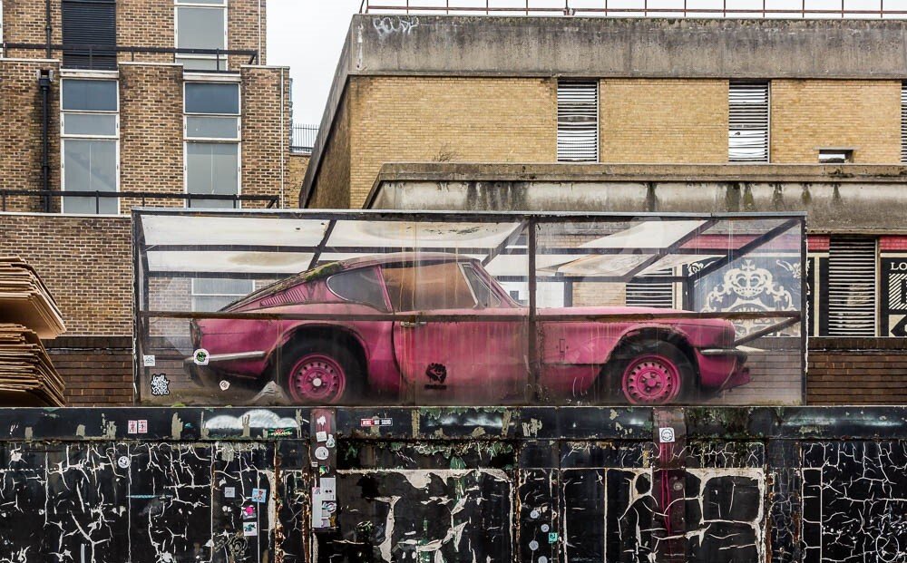 Banksy Reincarnated installation in Ely's Yard at the Old Truman Brewery