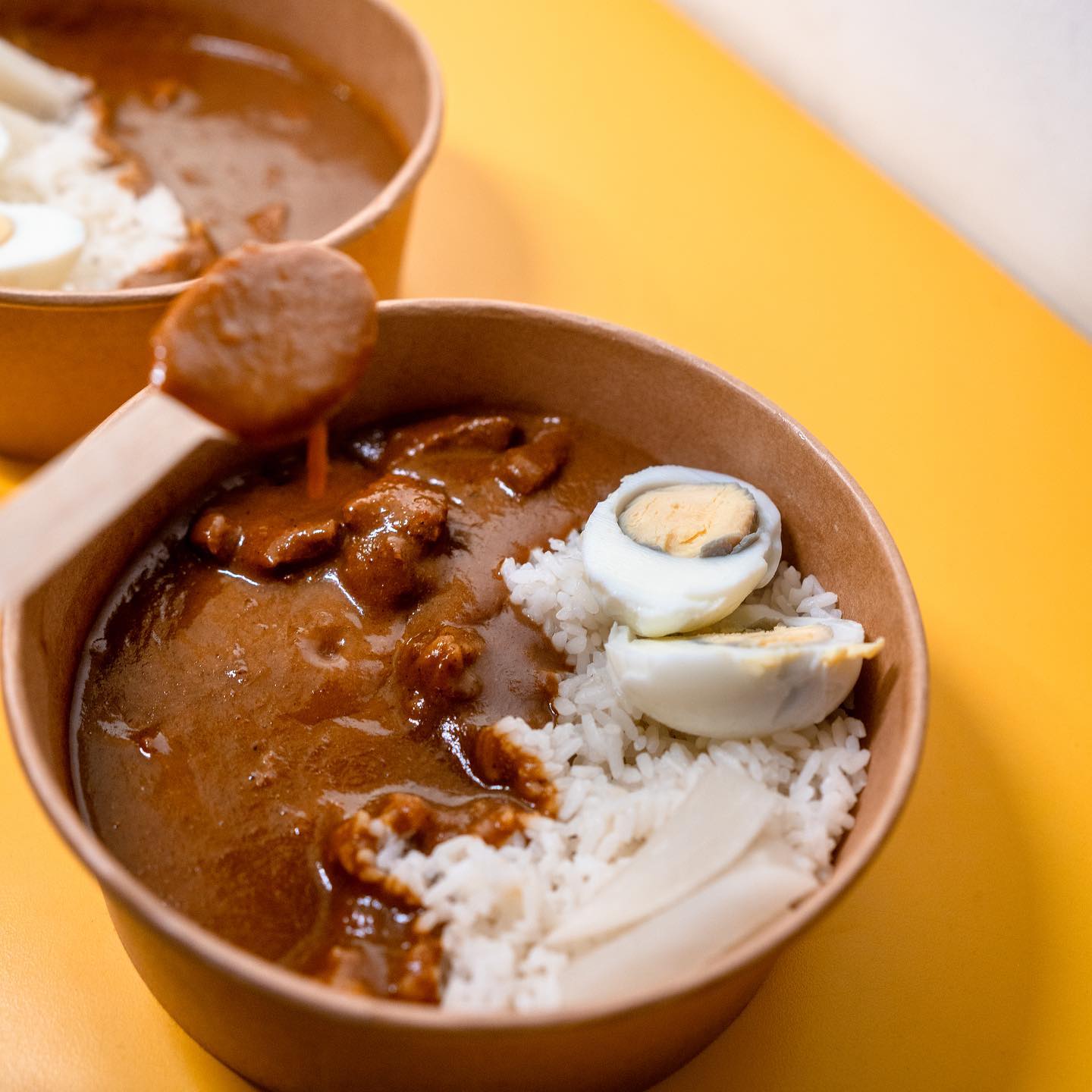 The Original Beef Curry with Egg topping at Hiden in Finsbury Park London