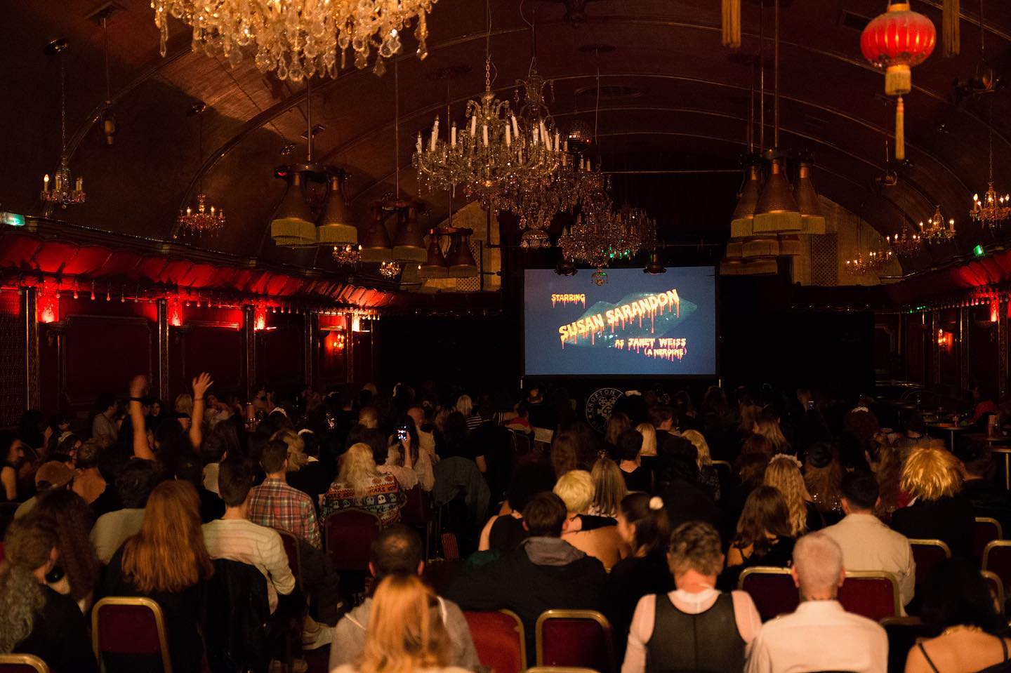 Audience watching the Rocky Horror Picture Show at the Rivoli's Cinema