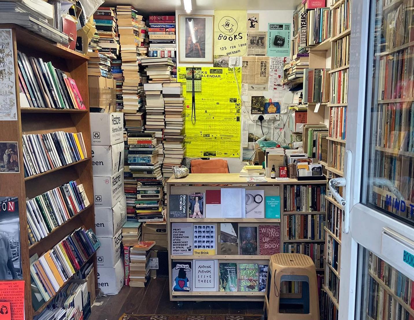 Interior of BOOKS, a secondhand bookshop in Peckham London